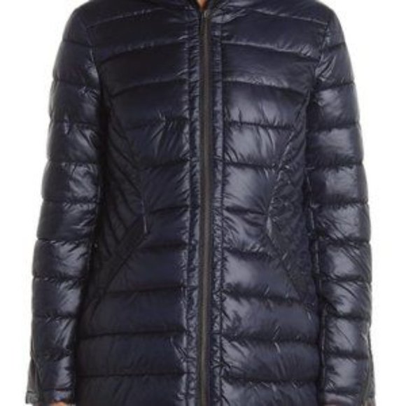 NEW French Connection Puffer Coat Jacket with Hood in Navy Blue - XS - Picture 7 of 14
